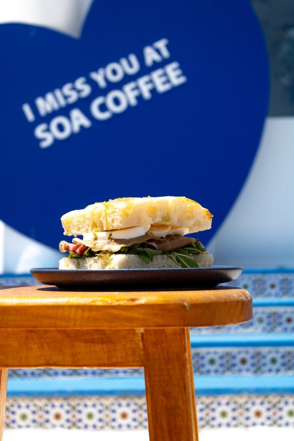 Focaccia de jamón del menú del día