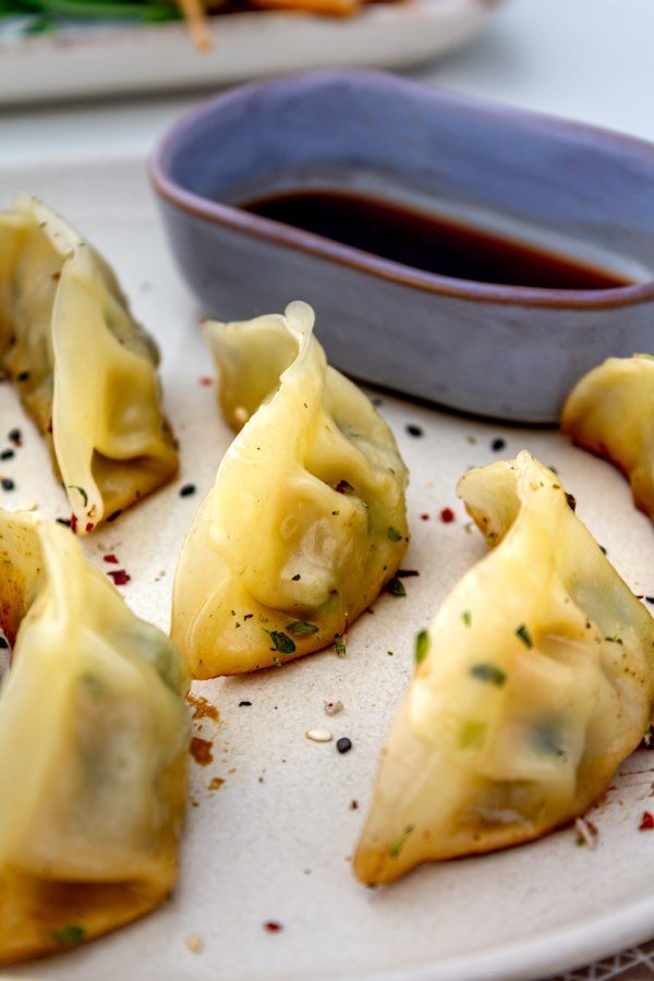 Gyozas de cerdo de SOA Coffee