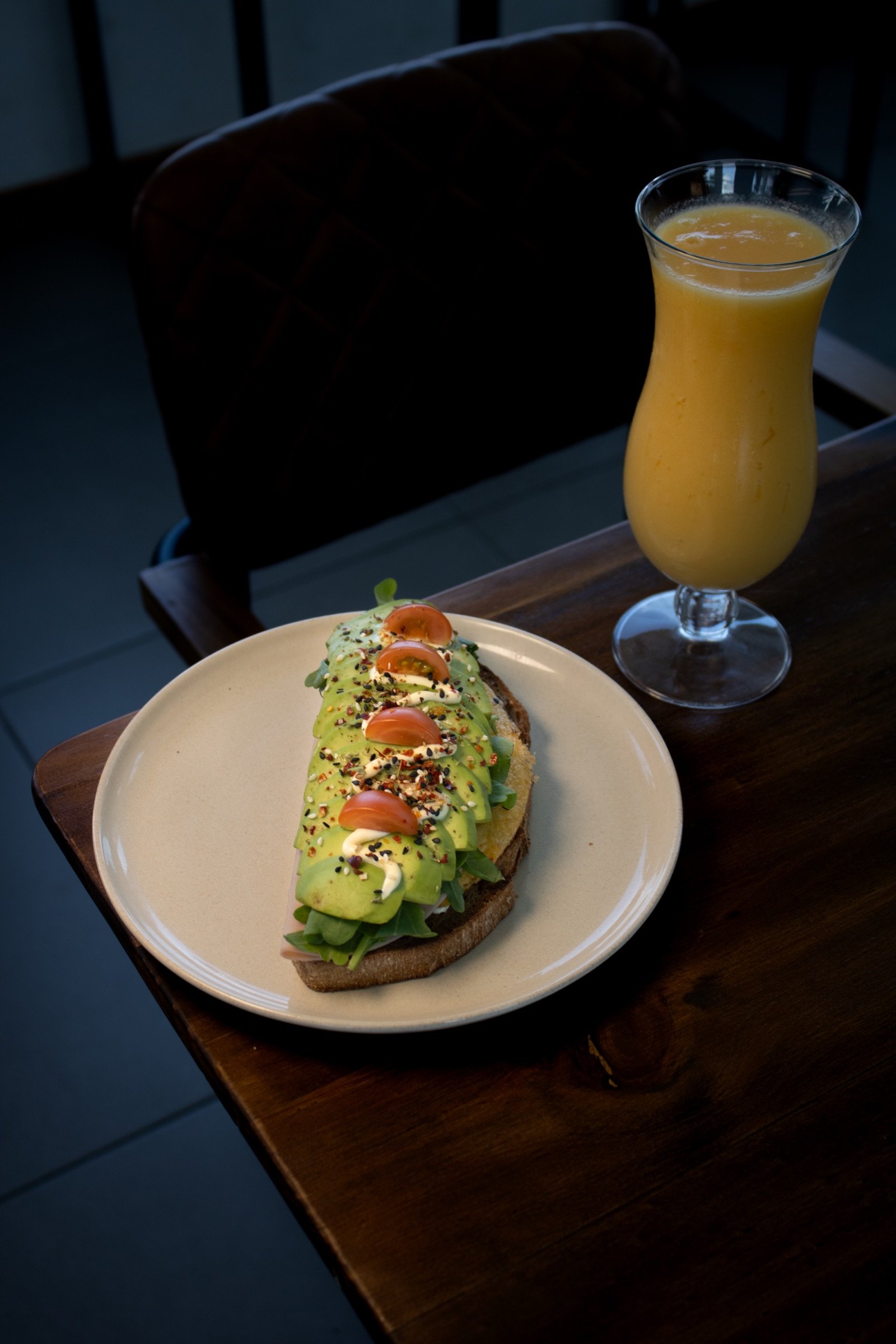 Zumo de naranja natural en SOA Coffee